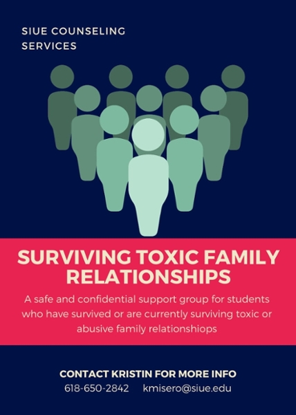 Contact Kristin for information on the Surviving Toxic Family Relationships group. She can be reached at (618) 650-2842.